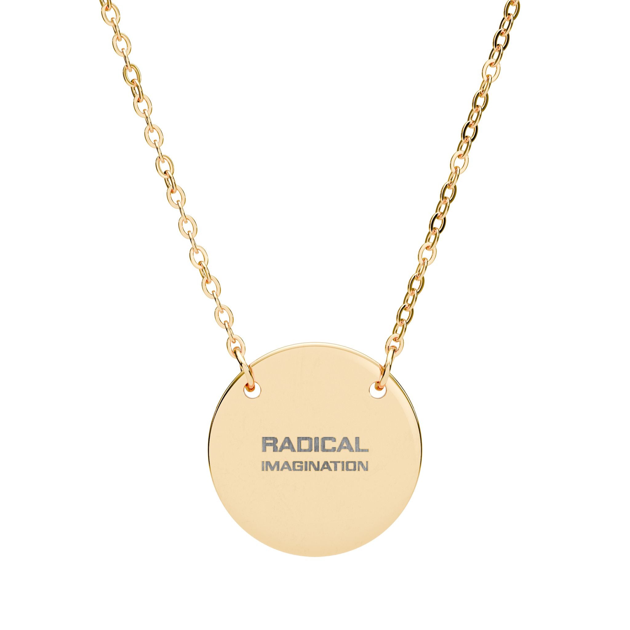 "Radical Imagination" Pendant Engraved Circle Necklace