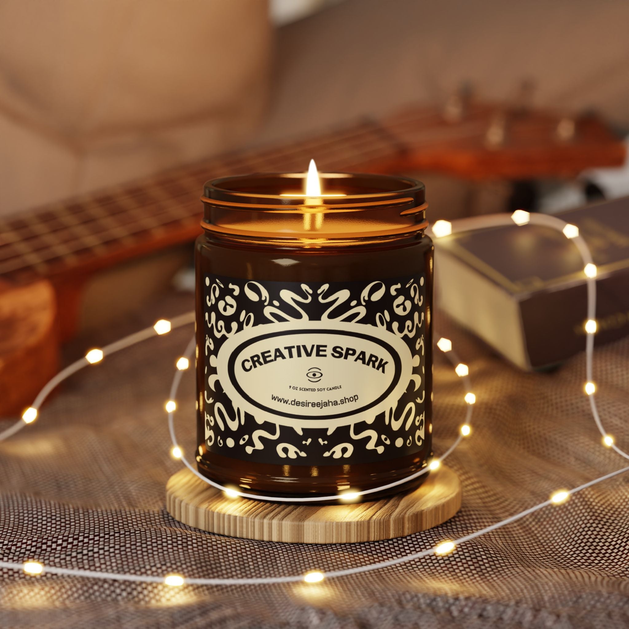Creative Spark Scented Soy Aromatherapy Candle — Amber Jar