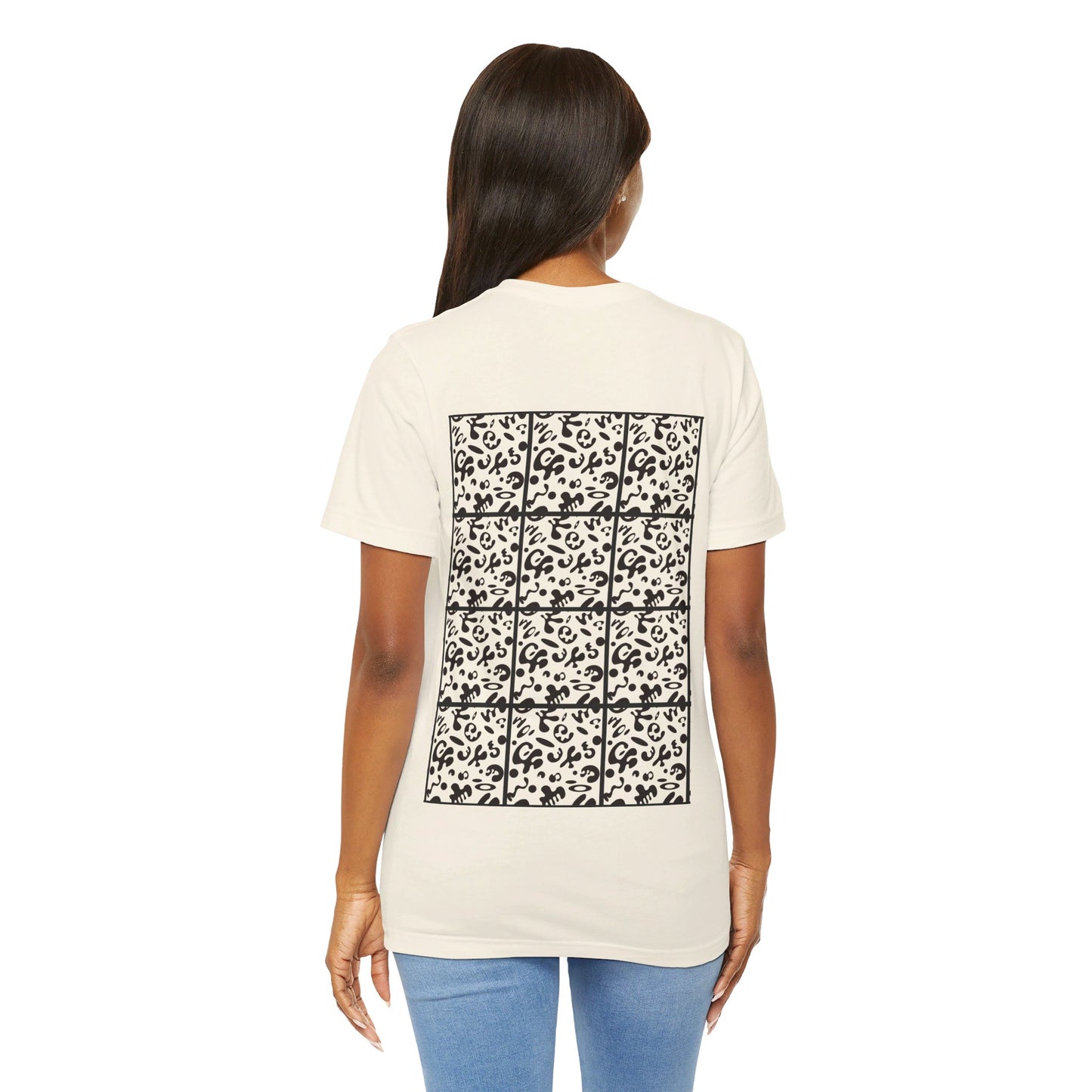 ADORN’D UNISEX JERSEY SHORT SLEEVE TEE - Smoke Black Print