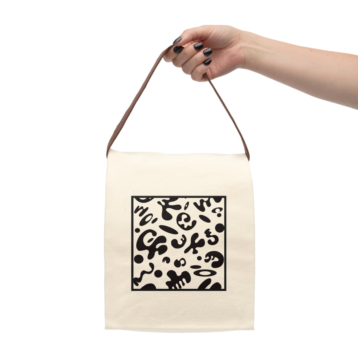 NOURISH'D CANVAS LUNCH BAG w STRAP - Warm White