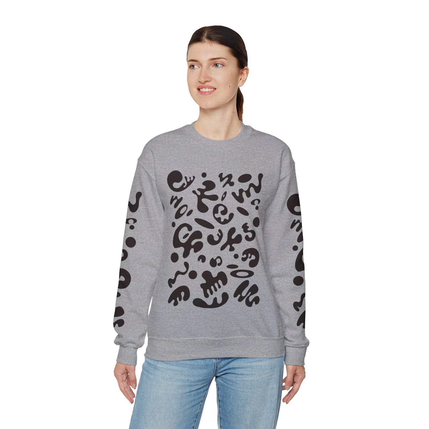 PURE IMAGINATION UNISEX HEAVY BLEND™ CREWNECK SWEATSHIRT - Smoke Black Print