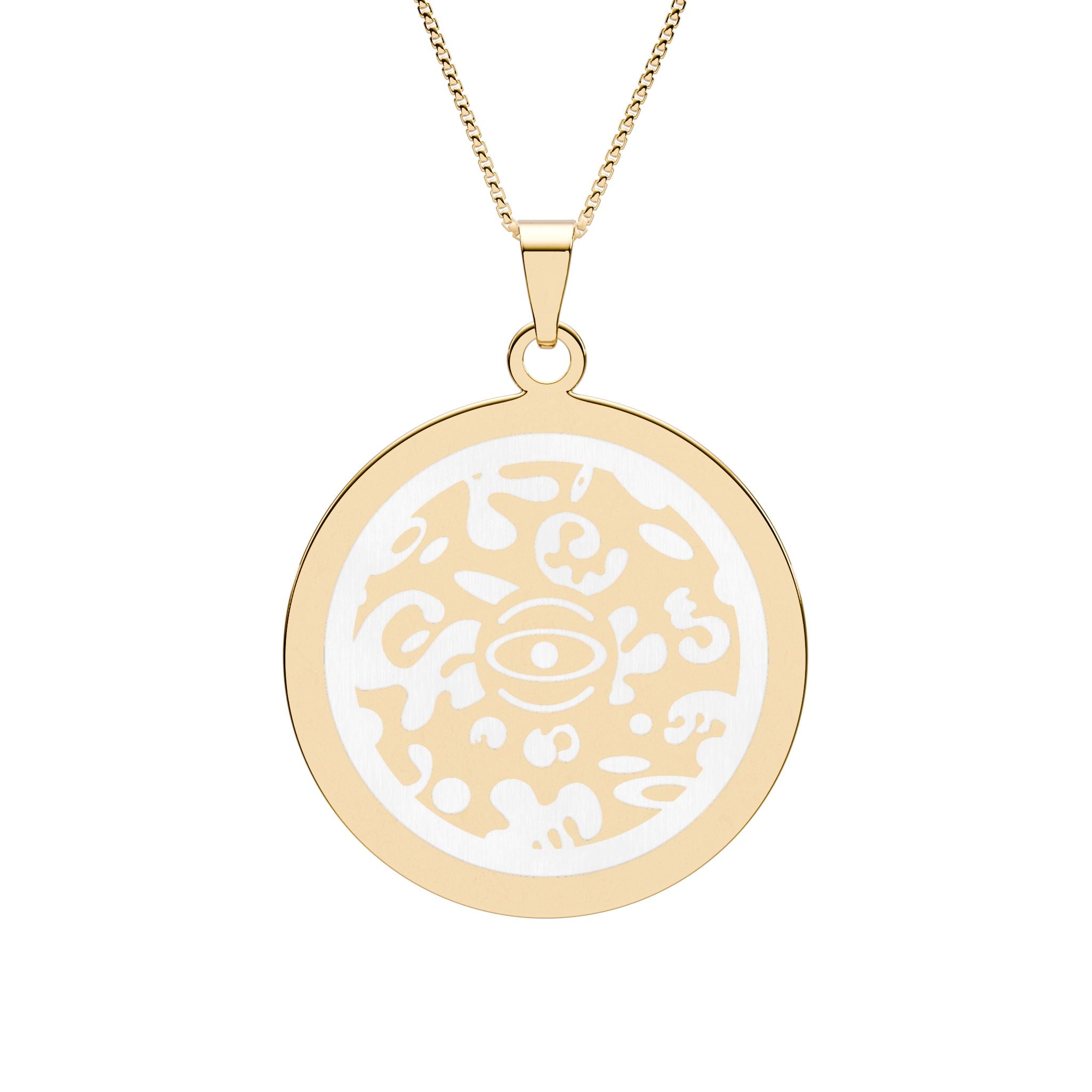 Pure Imagination Engraved  Round Pendant Necklace