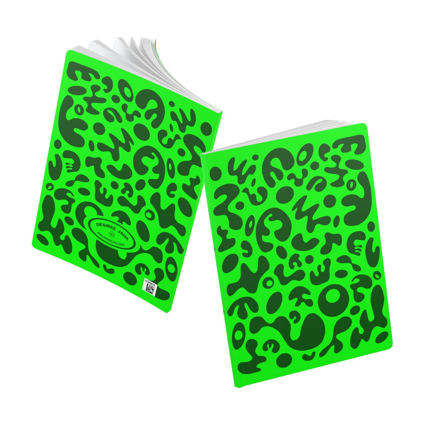 PURE IMAGINATION SOFTCOVER JOURNAL w INSIDE PRINTS + TEAR-OFF PAGES (RULED LINE) - Green Eyes