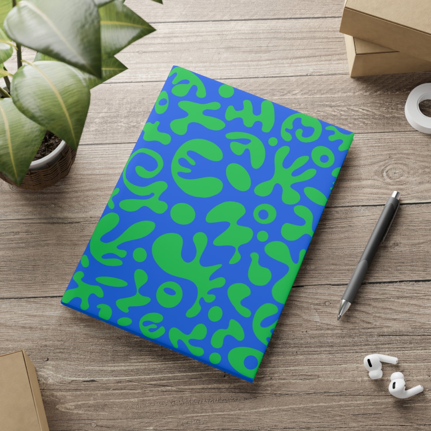 PURE IMAGINATION HARDCOVER NOTEBOOK w PUFFY COVERS - Blue & Green