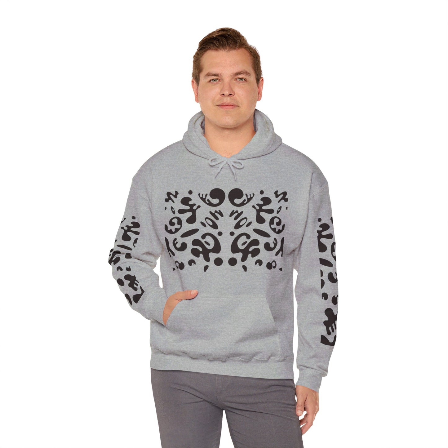 BRIGHT FUTURE UNISEX HEAVY BLEND™ HOODED SWEATSHIRT - Smoke Black Print