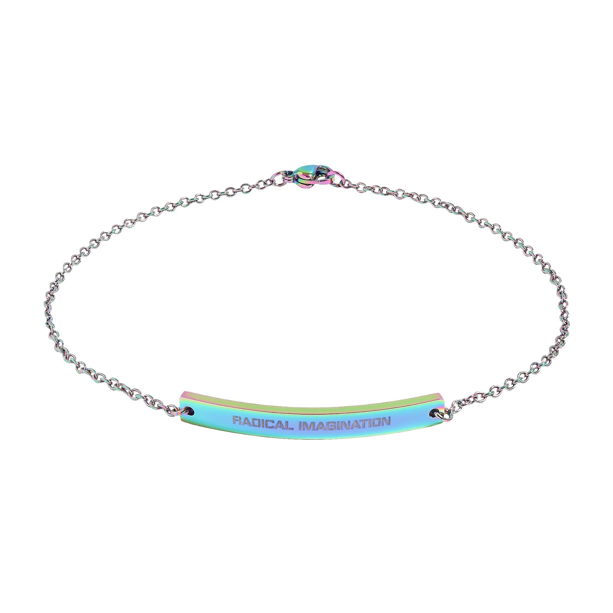 Engravable Curved Bar Anklet – Personalized Minimalist Anklet (Rose Gold or Black)