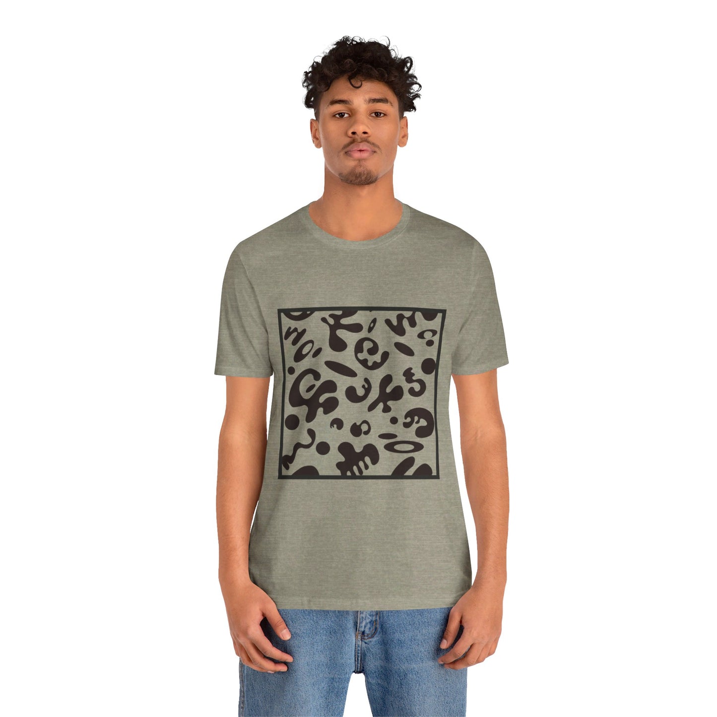 ADORN’D UNISEX JERSEY SHORT SLEEVE TEE - Smoke Black Print