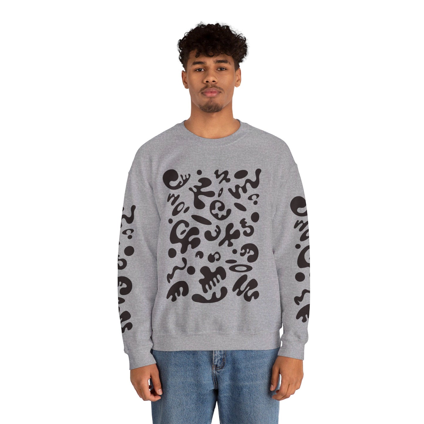 PURE IMAGINATION UNISEX HEAVY BLEND™ CREWNECK SWEATSHIRT - Smoke Black Print