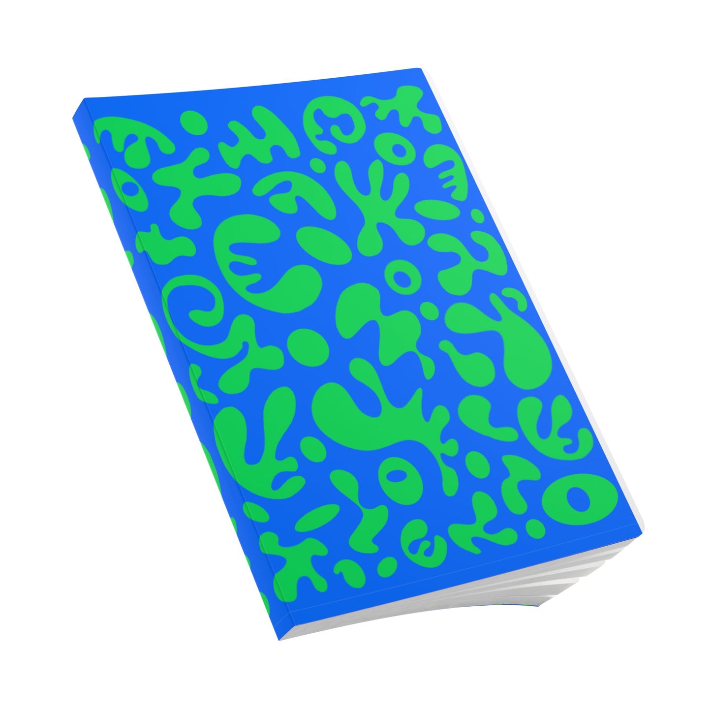 PURE IMAGINATION SOFTCOVER JOURNAL w INSIDE PRINTS + TEAR-OFF PAGES (RULED LINE) - Blue & Green