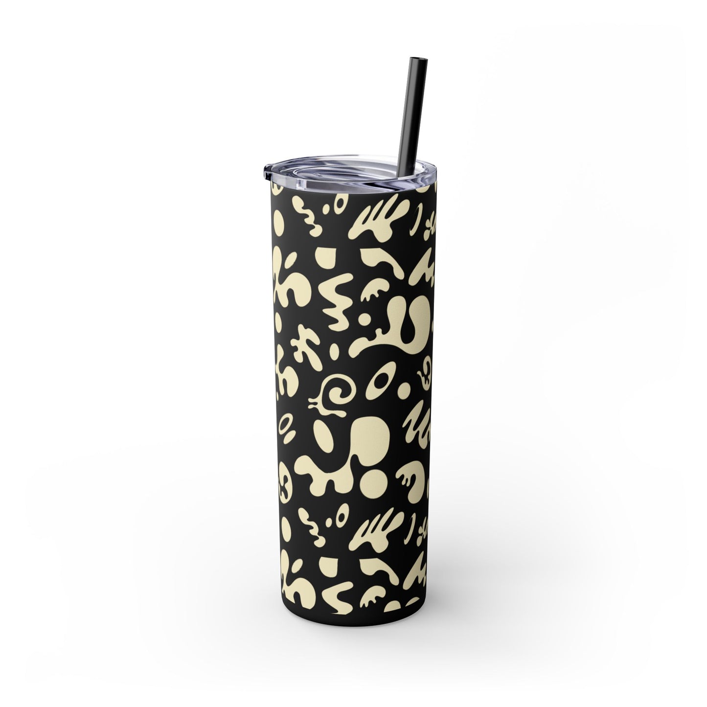 NOURISH'D SKINNY COLOR TUMBLER w Straw - Warm White Print