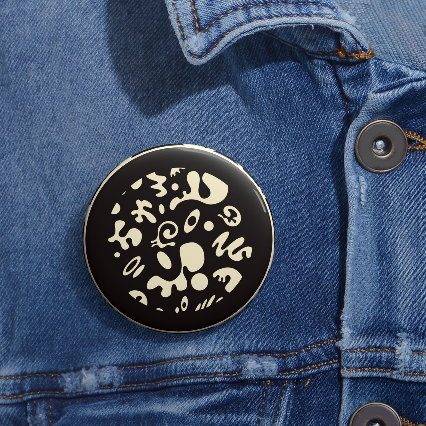 ADORN'D PIN BUTTON - Smoke Black