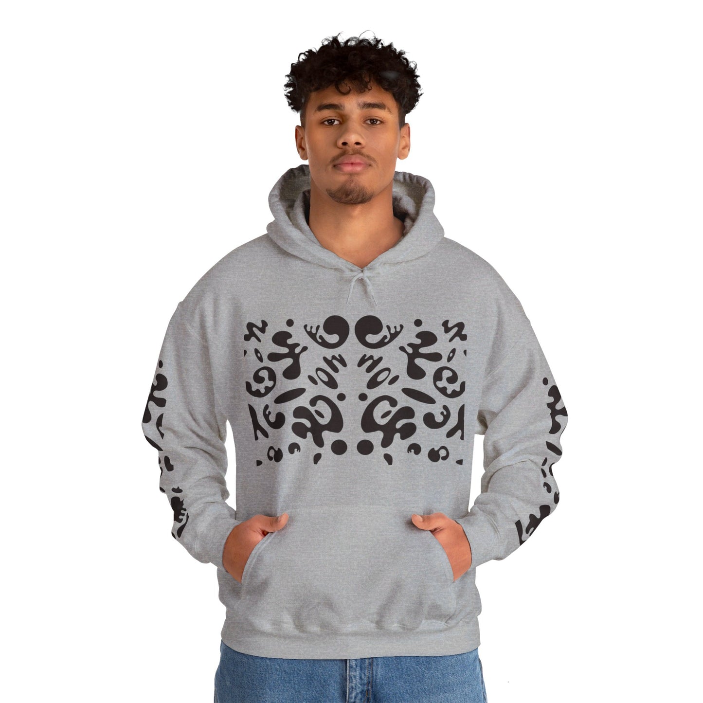 BRIGHT FUTURE UNISEX HEAVY BLEND™ HOODED SWEATSHIRT - Smoke Black Print