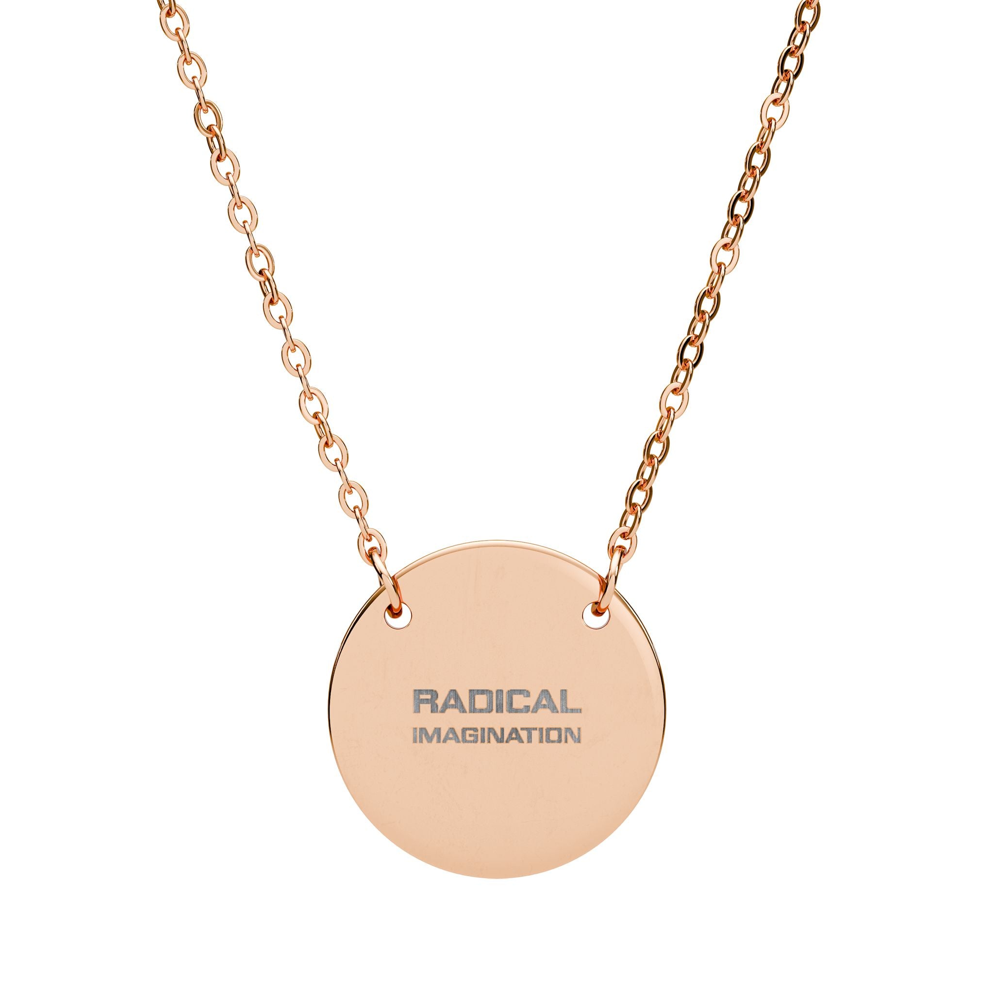 "Radical Imagination" Pendant Engraved Circle Necklace
