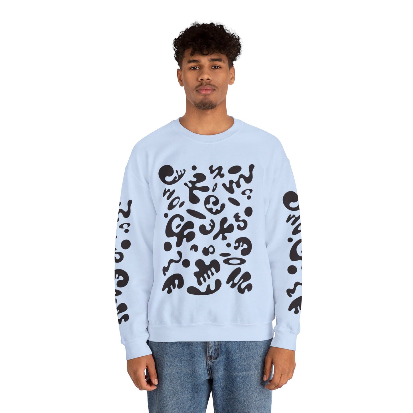 PURE IMAGINATION UNISEX HEAVY BLEND™ CREWNECK SWEATSHIRT - Smoke Black Print