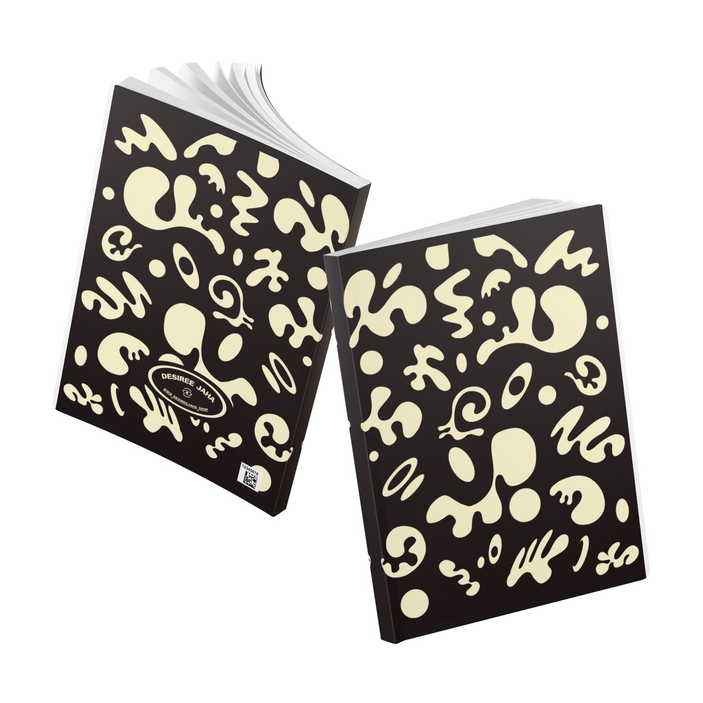 PURE IMAGINATION SOFTCOVER JOURNAL w INSIDE PRINTS + TEAR-OFF PAGES (RULED LINE) - Smoke Black