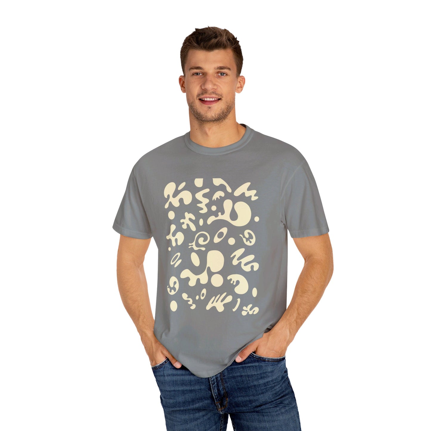 PURE IMAGINATION UNISEX GARMENT-DYED T-SHIRT (WARM NEUTRALS) - Warm White Print