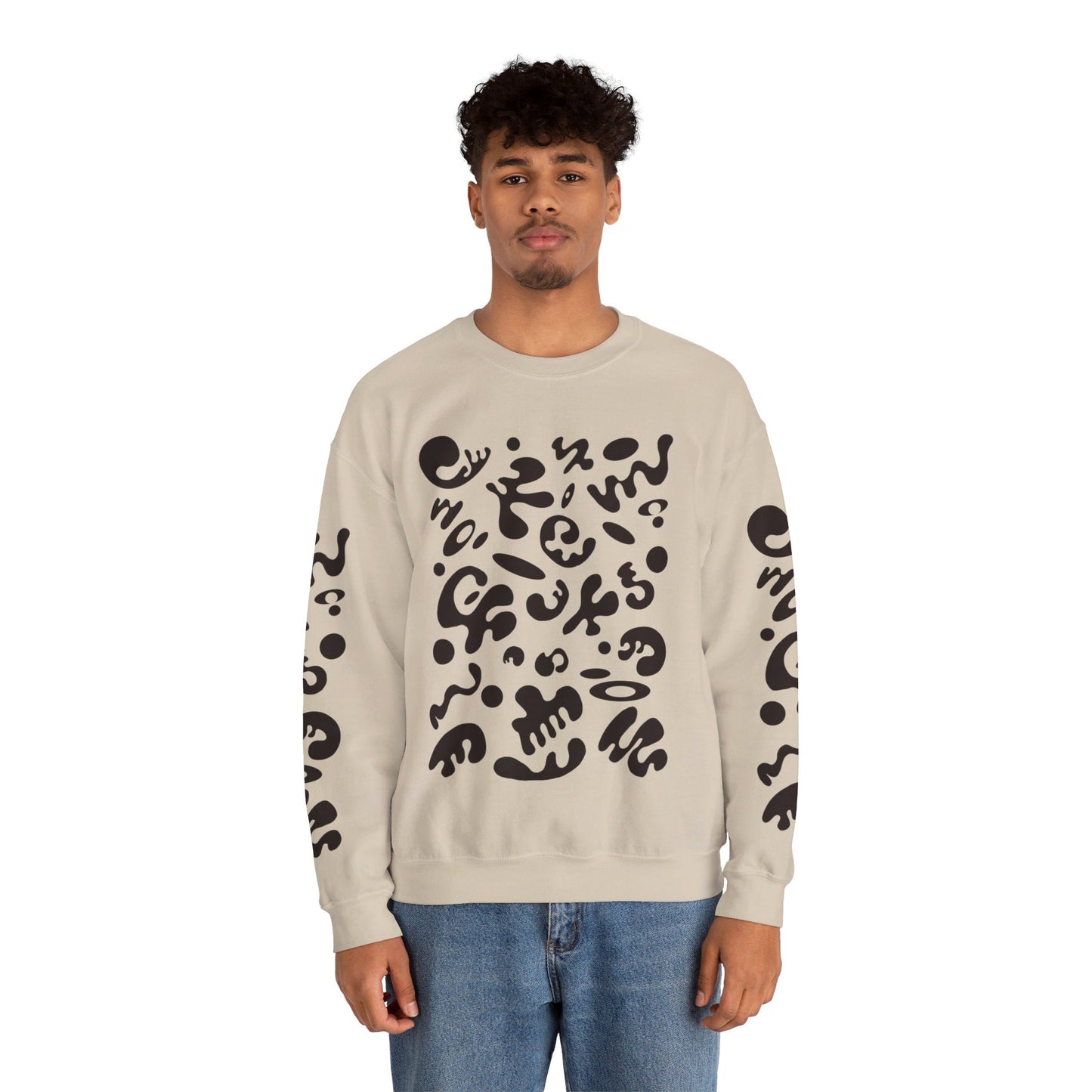 PURE IMAGINATION UNISEX HEAVY BLEND™ CREWNECK SWEATSHIRT - Smoke Black Print