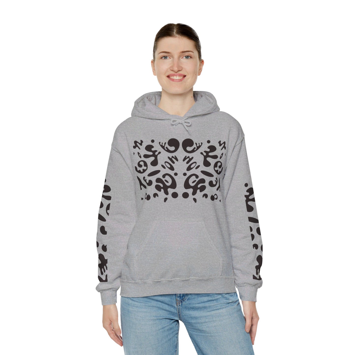 BRIGHT FUTURE UNISEX HEAVY BLEND™ HOODED SWEATSHIRT - Smoke Black Print