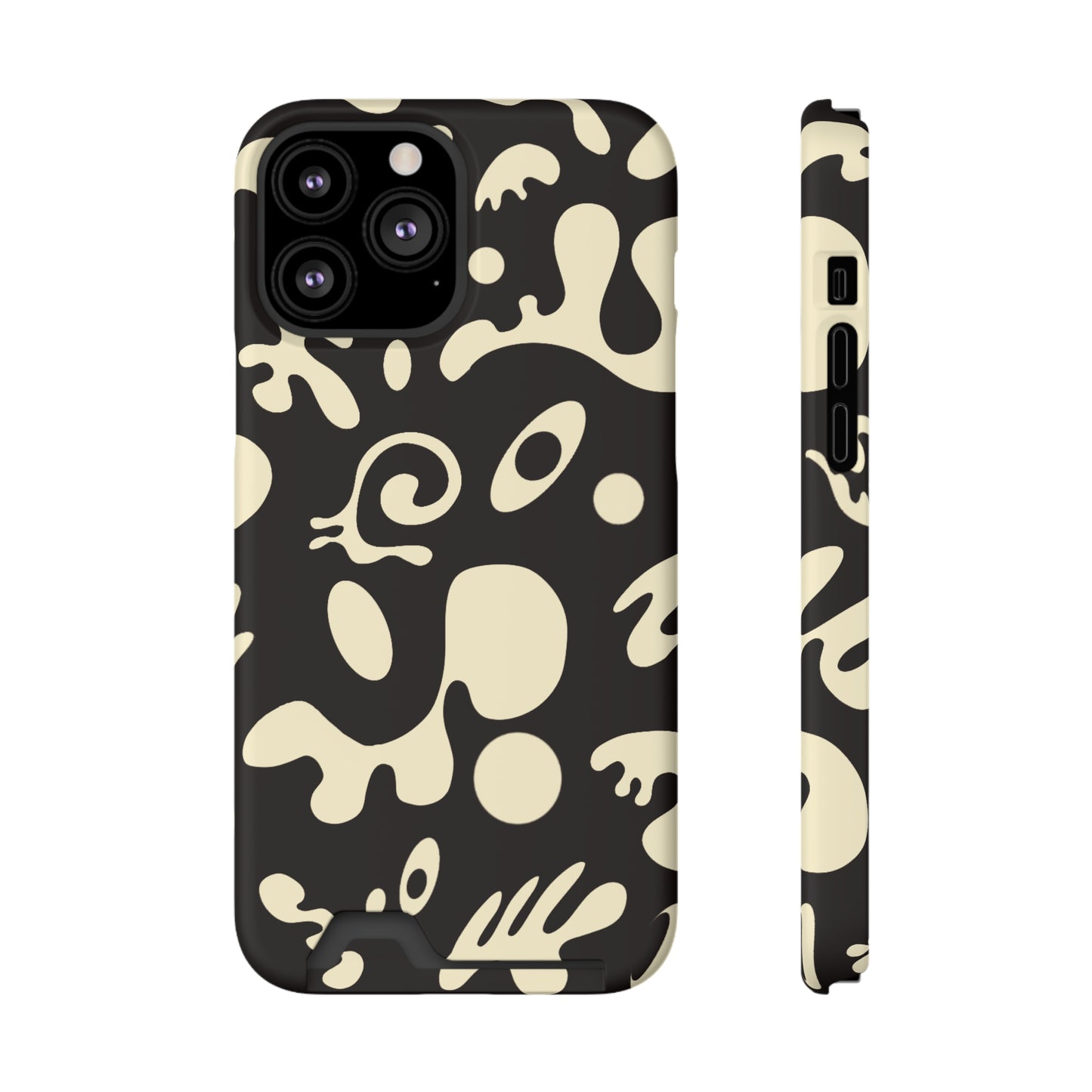 PURE IMAGINATION PHONE CASE w CARD HOLDER - Smoke Black