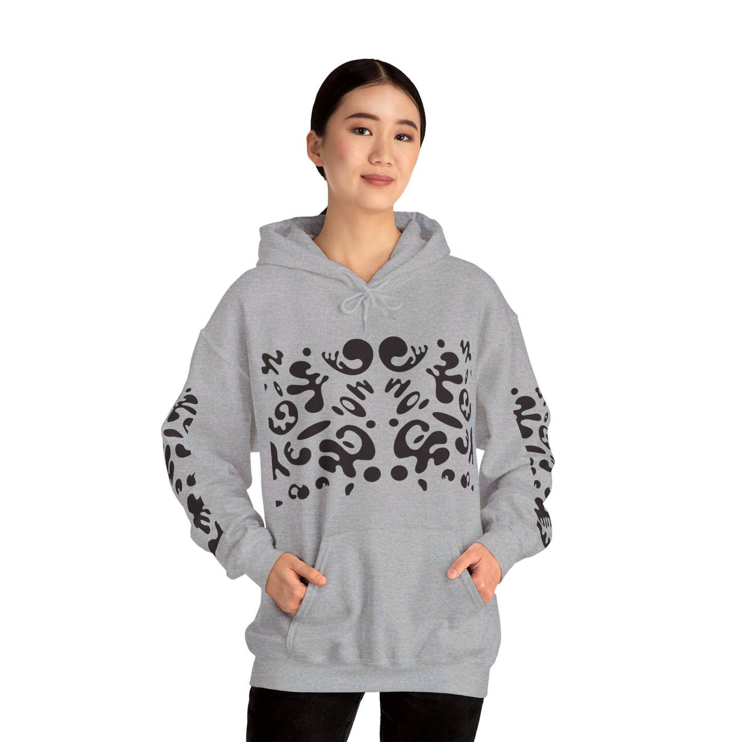 BRIGHT FUTURE UNISEX HEAVY BLEND™ HOODED SWEATSHIRT - Smoke Black Print