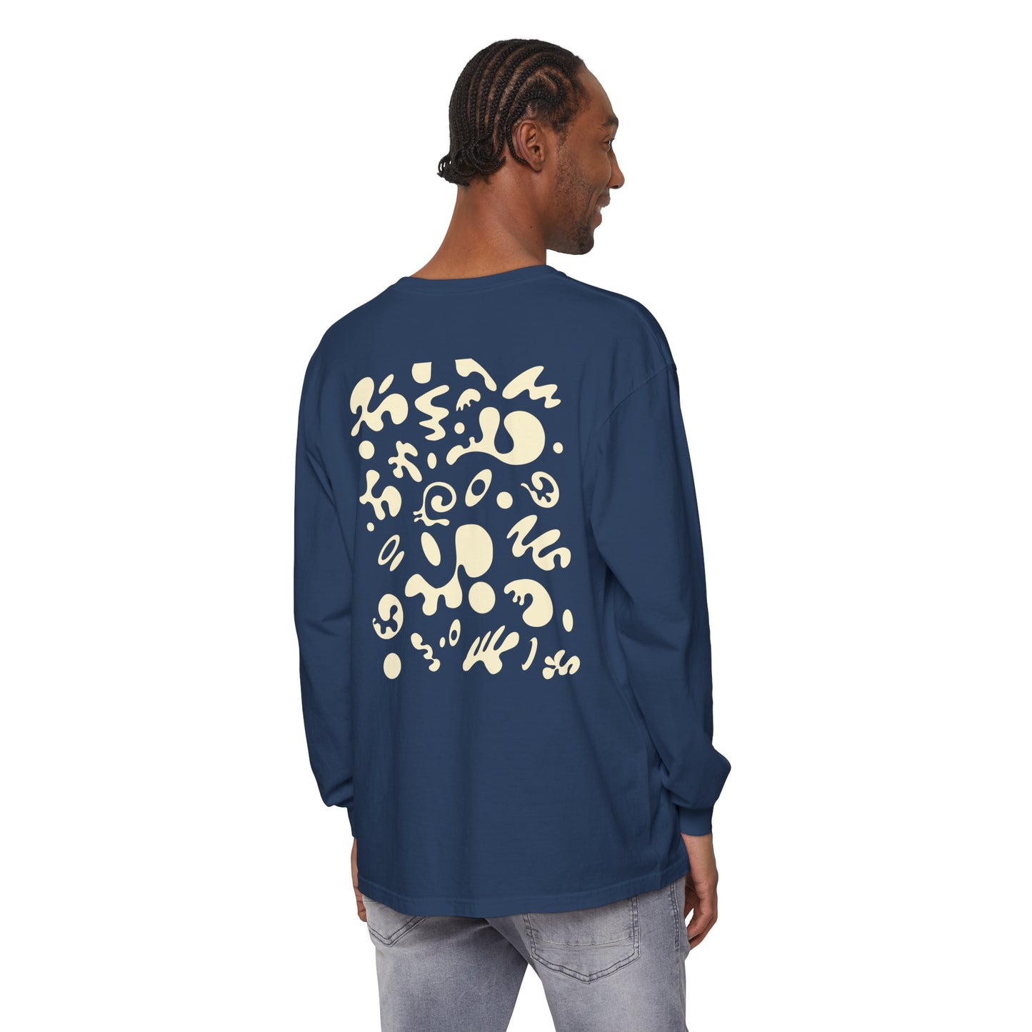 PURE IMAGINATION UNISEX GARMENT-DYED LONG SLEEVE T-SHIRT - Warm White Print