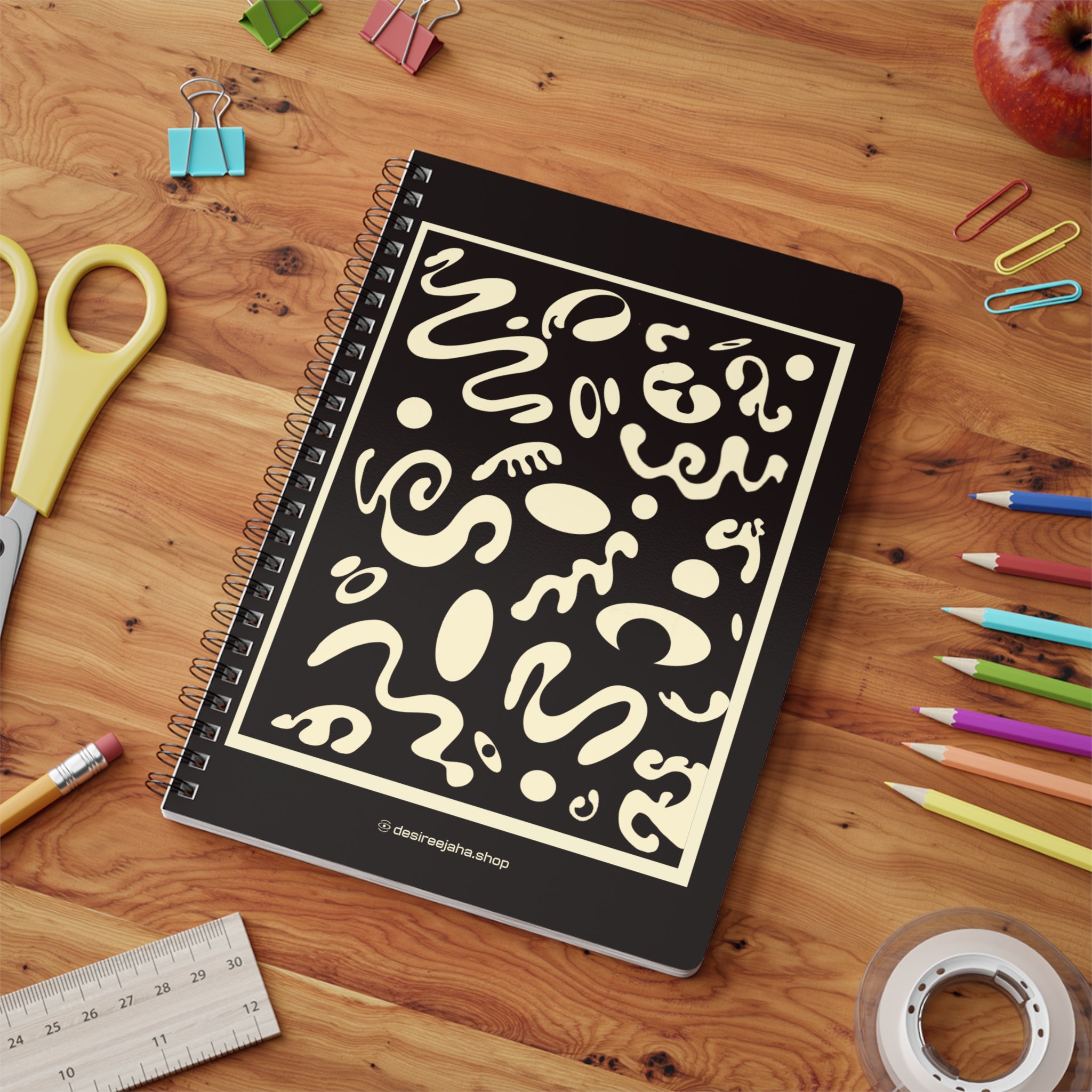 Spotlight Art Framed A5 Wirobound Softcover Notebook - Ink