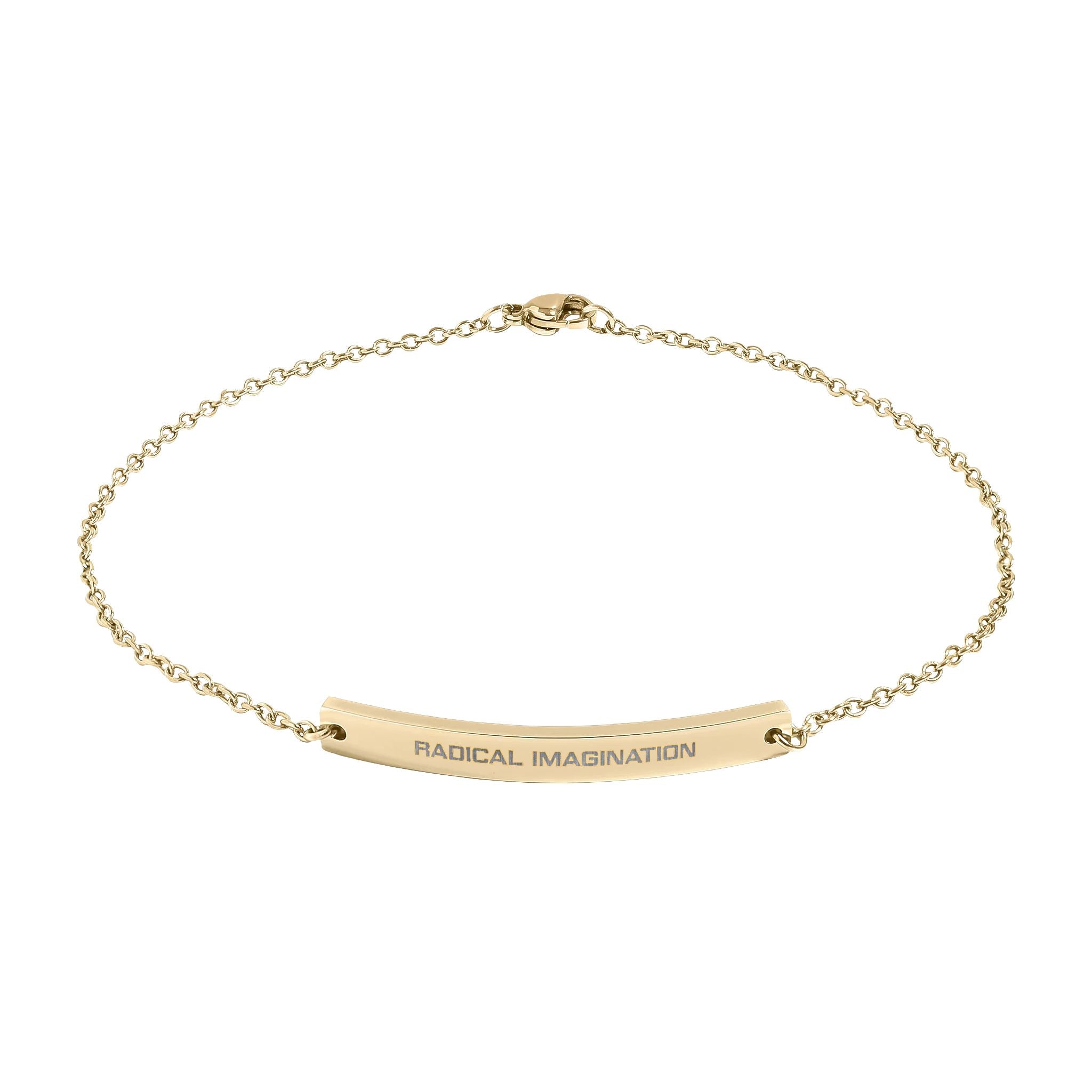Engravable Curved Bar Anklet – Personalized Minimalist Anklet (Rose Gold or Black)