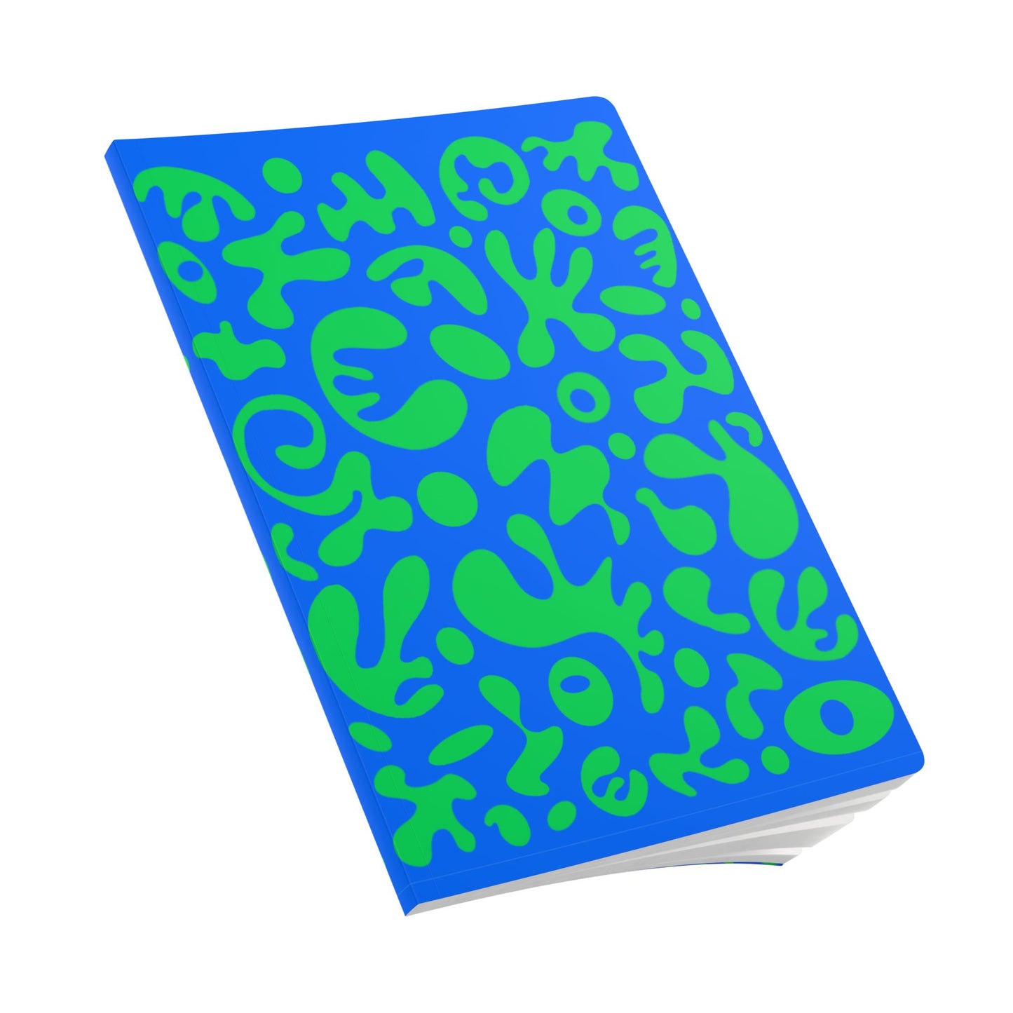 PURE IMAGINATION SOFTCOVER JOURNAL w INSIDE PRINTS + TEAR-OFF PAGES (RULED LINE) - Blue & Green