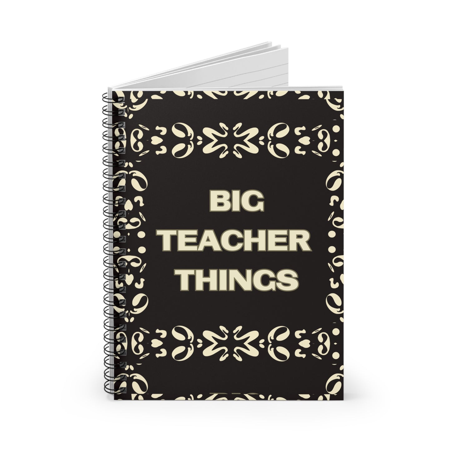 BIG TEACHER THINGS SPIRAL NOTEBOOK (RULED LINE) - Smoke Black