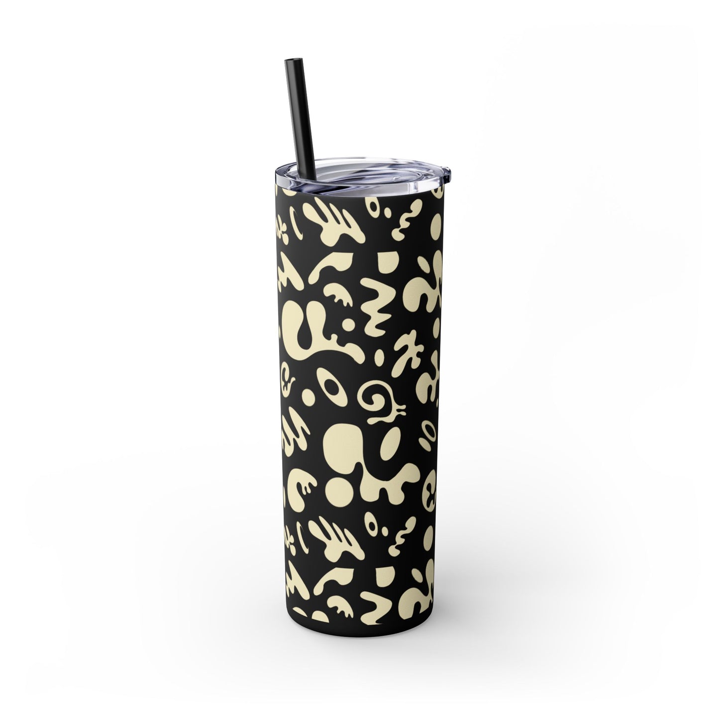 NOURISH'D SKINNY COLOR TUMBLER w Straw - Warm White Print