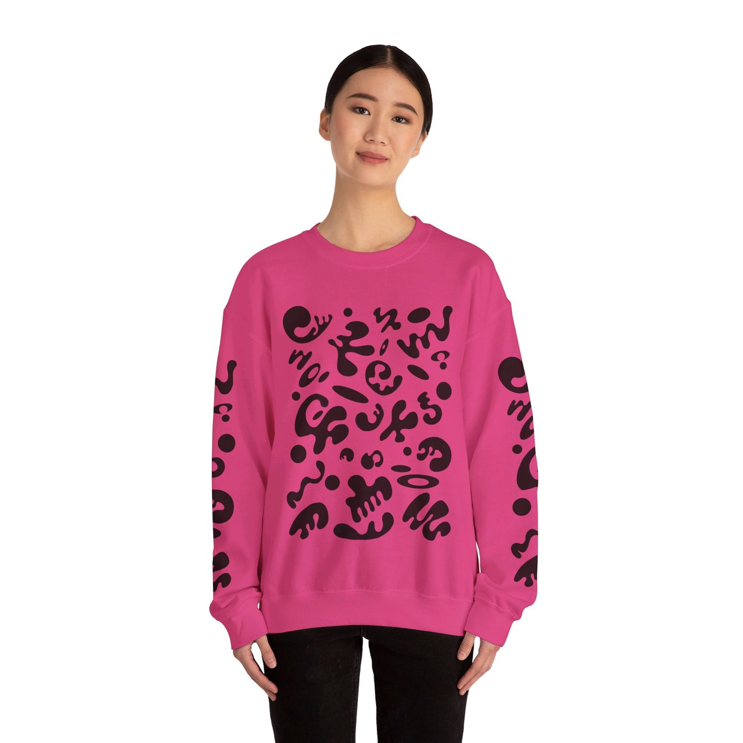 PURE IMAGINATION UNISEX HEAVY BLEND™ CREWNECK SWEATSHIRT - Smoke Black Print