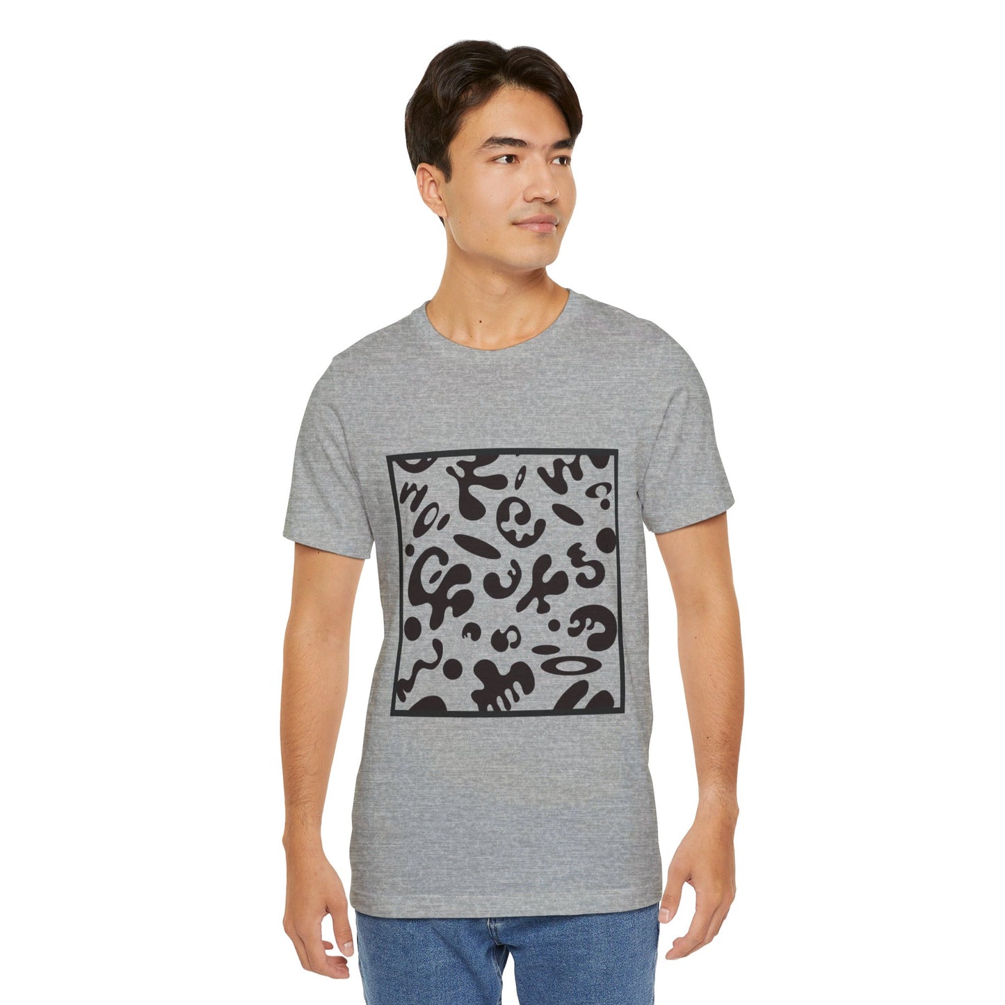 ADORN’D UNISEX JERSEY SHORT SLEEVE TEE - Smoke Black Print