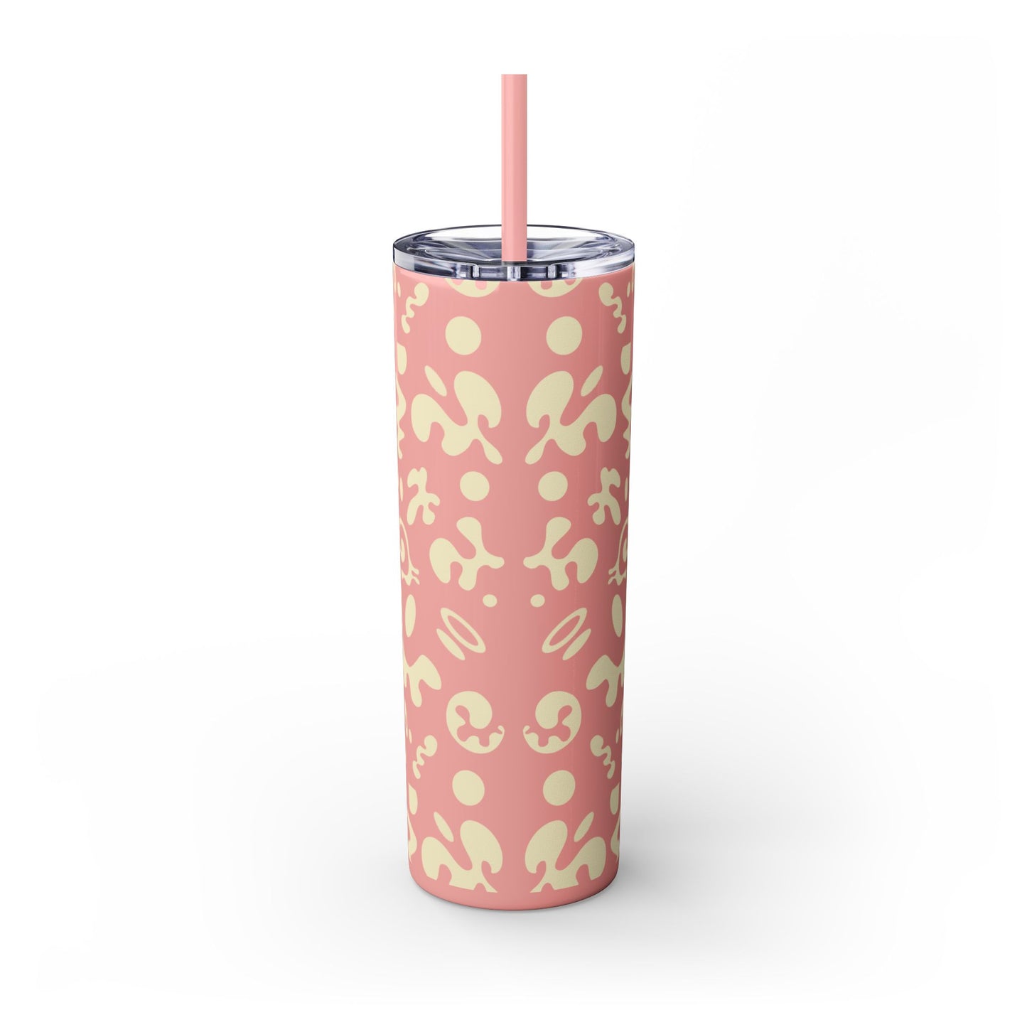 NOURISH'D SKINNY COLOR TUMBLER w Straw - Warm White Print