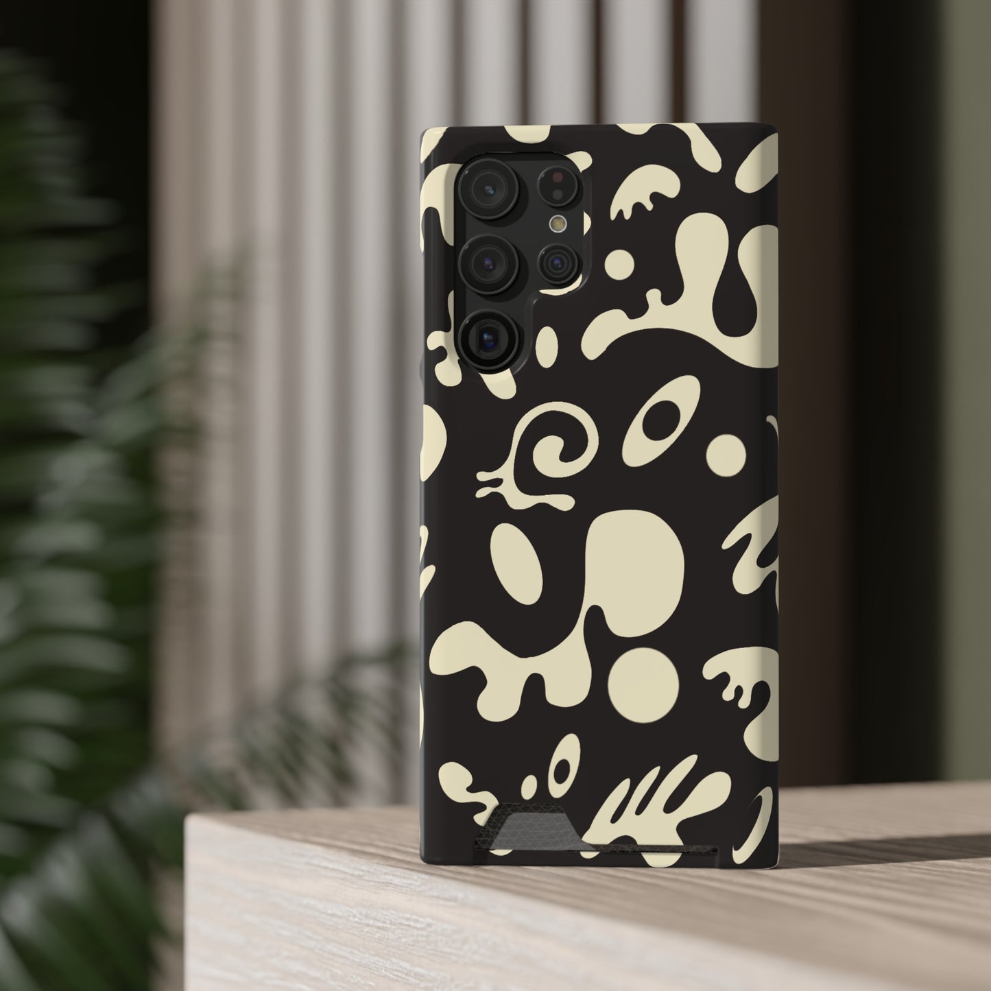 PURE IMAGINATION PHONE CASE w CARD HOLDER - Smoke Black