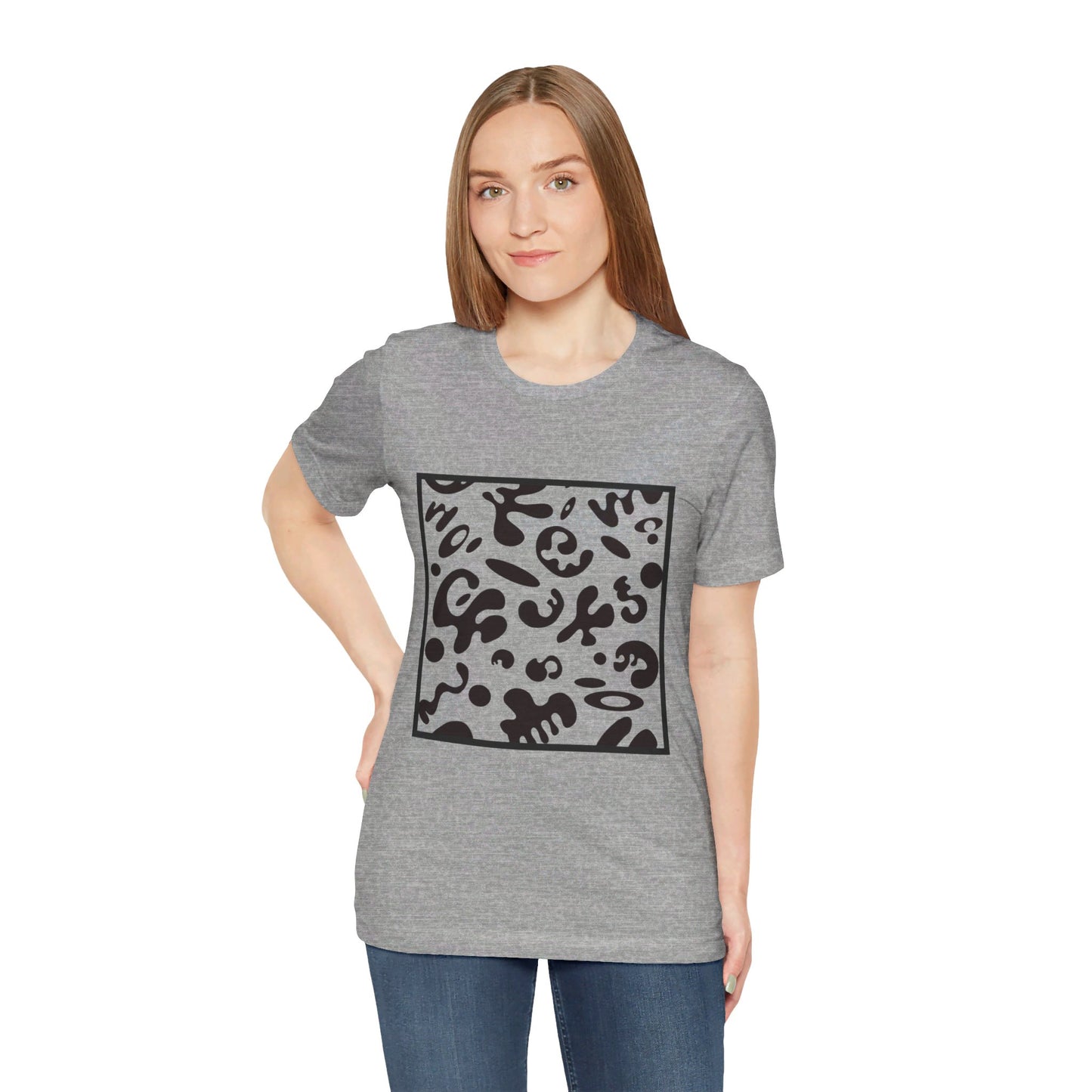 ADORN’D UNISEX JERSEY SHORT SLEEVE TEE - Smoke Black Print