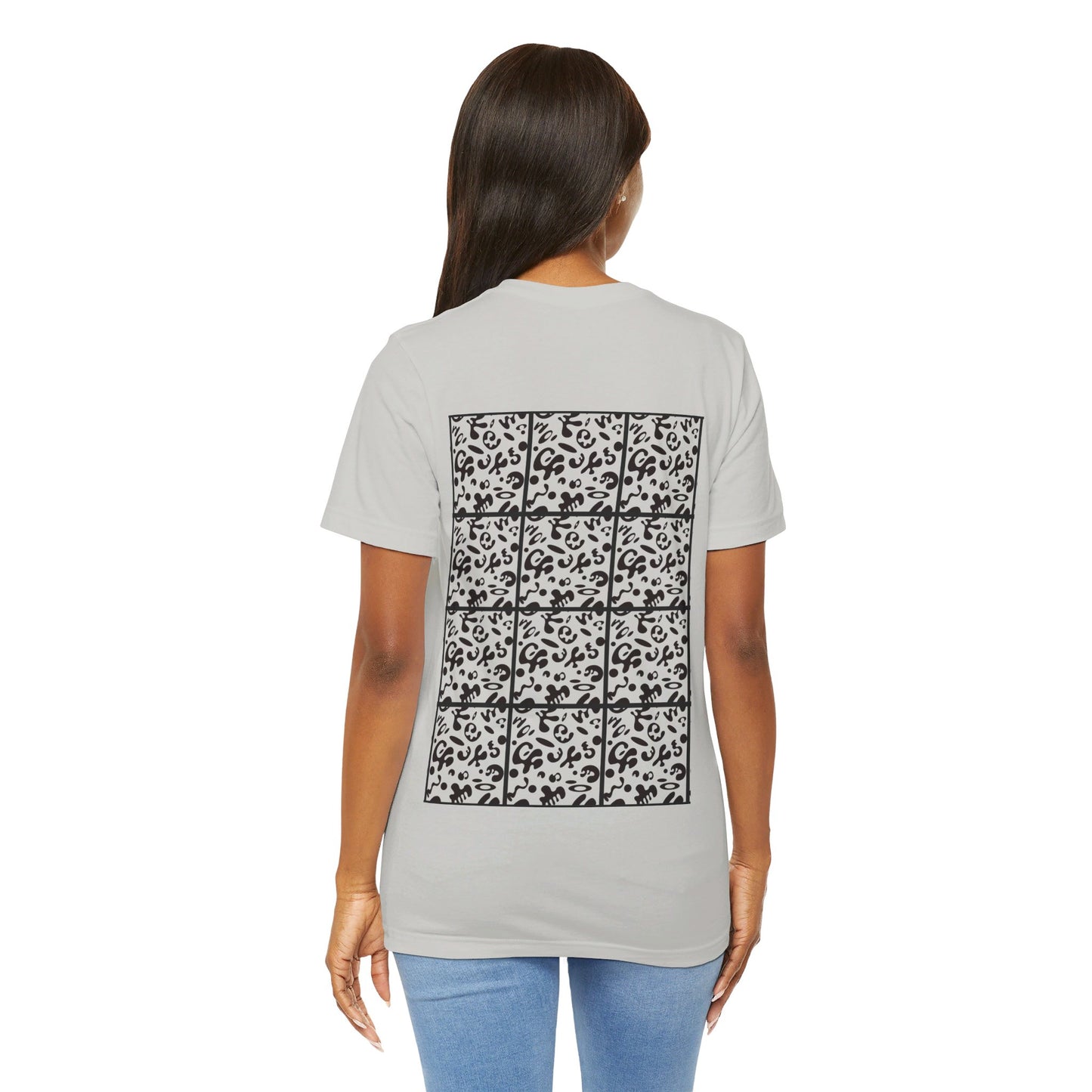 ADORN’D UNISEX JERSEY SHORT SLEEVE TEE - Smoke Black Print