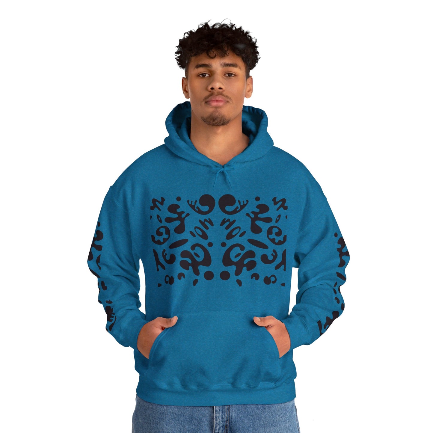 BRIGHT FUTURE UNISEX HEAVY BLEND™ HOODED SWEATSHIRT - Smoke Black Print