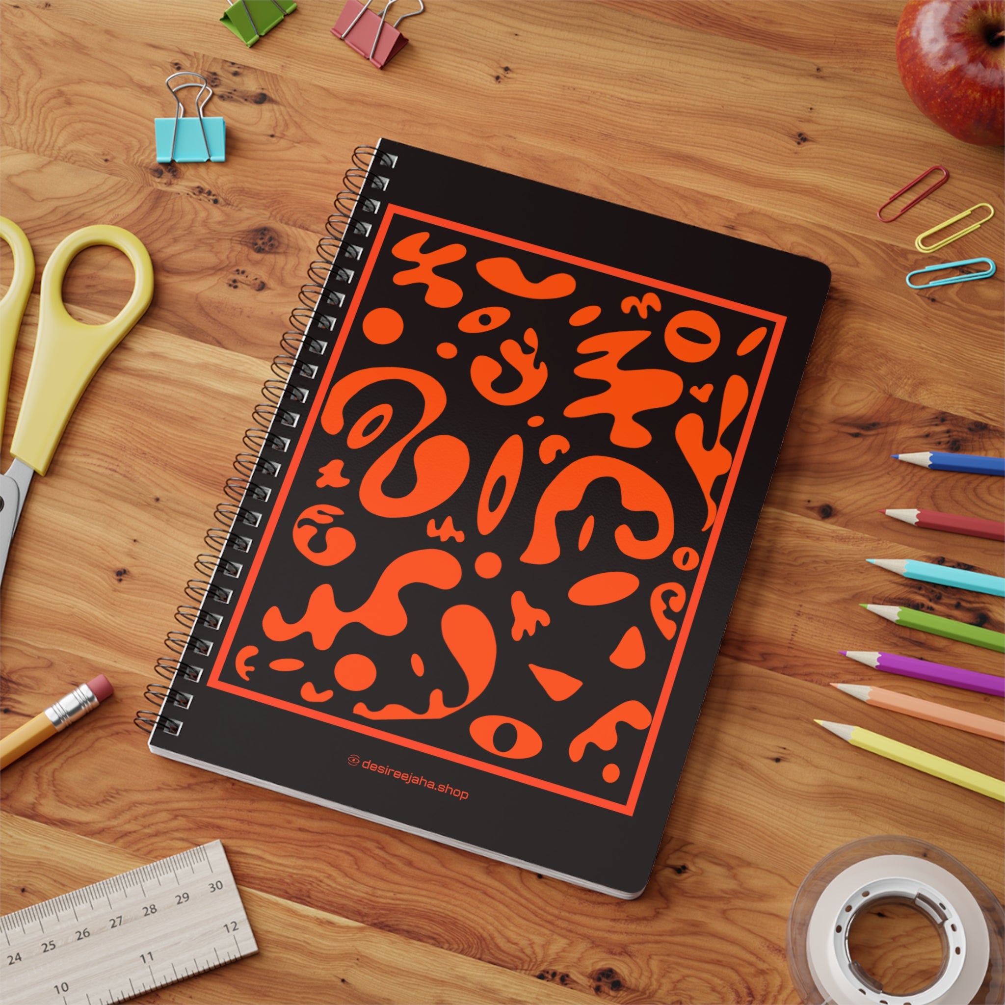 Spotlight Art Framed A5 Wirobound Softcover Notebook - Black Magic Woman