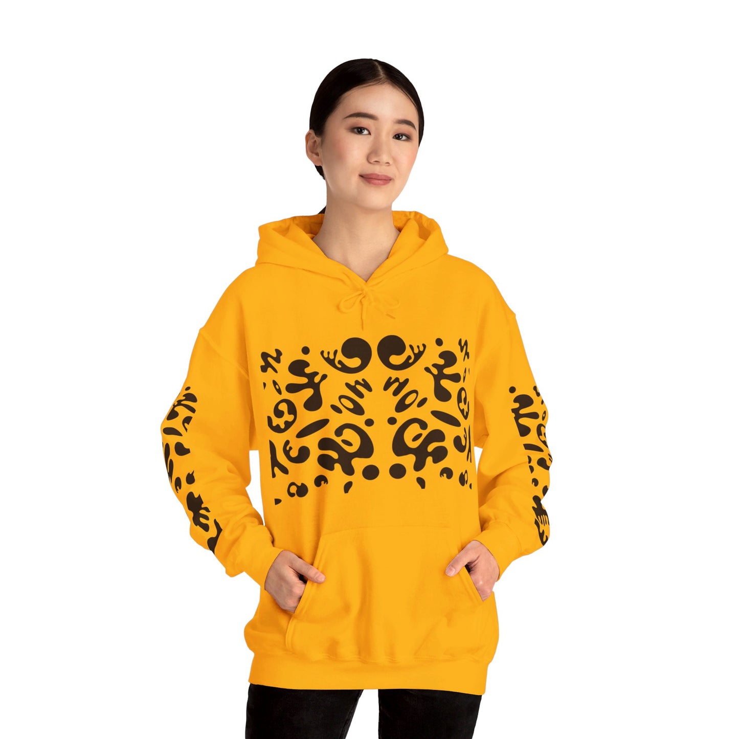 BRIGHT FUTURE UNISEX HEAVY BLEND™ HOODED SWEATSHIRT - Smoke Black Print