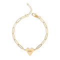 Radical Imagination Engraved Paperclip Chain Bracelet with Heart Pendant