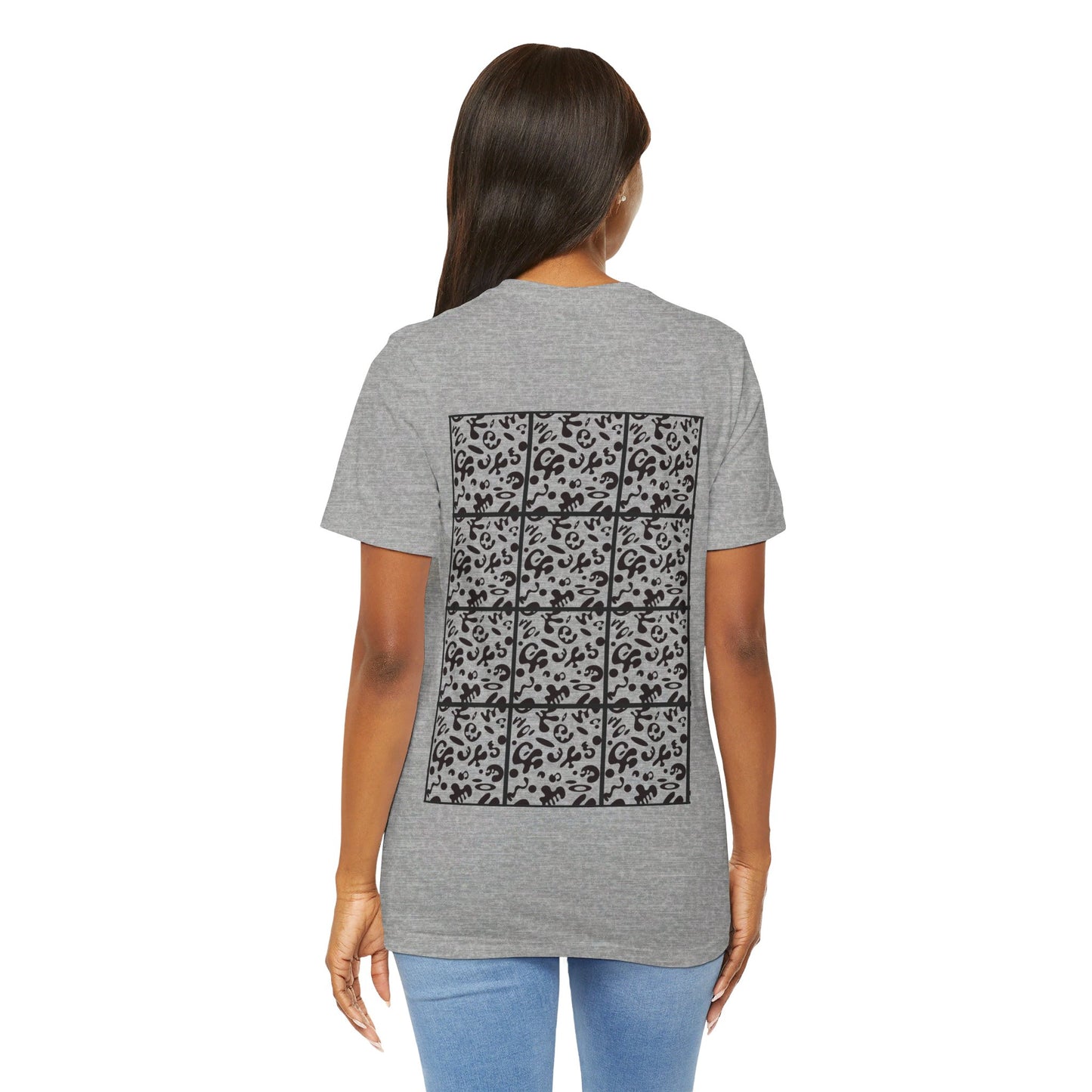 ADORN’D UNISEX JERSEY SHORT SLEEVE TEE - Smoke Black Print