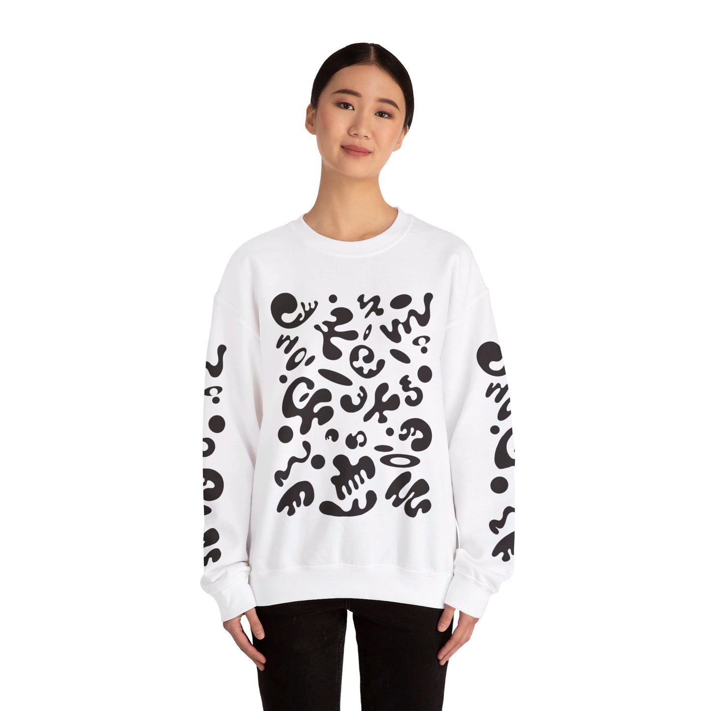 PURE IMAGINATION UNISEX HEAVY BLEND™ CREWNECK SWEATSHIRT - Smoke Black Print