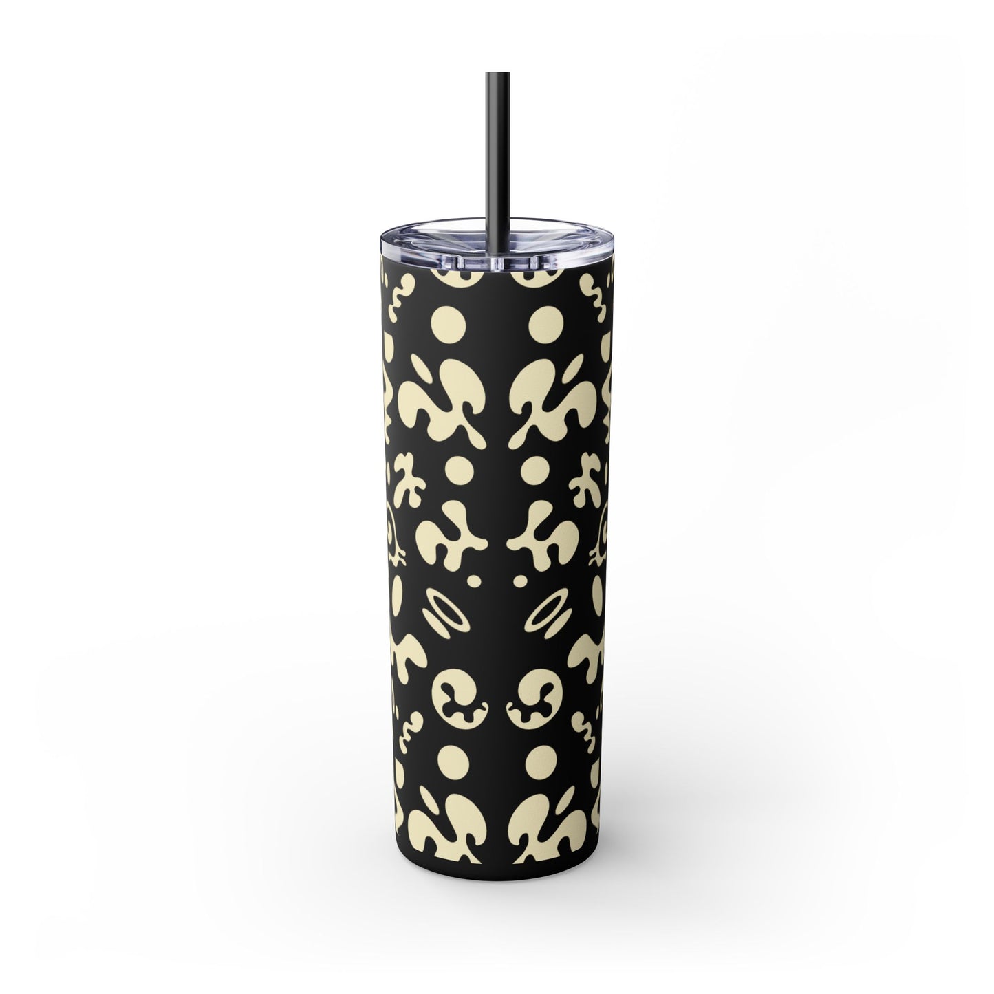 NOURISH'D SKINNY COLOR TUMBLER w Straw - Warm White Print