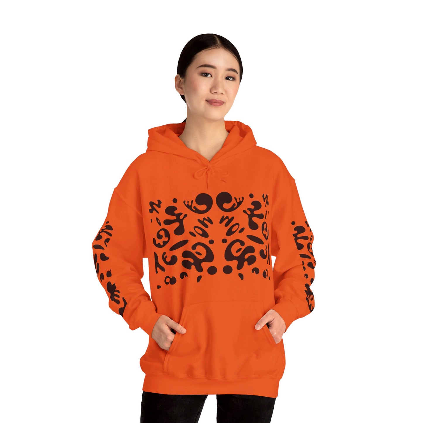 BRIGHT FUTURE UNISEX HEAVY BLEND™ HOODED SWEATSHIRT - Smoke Black Print