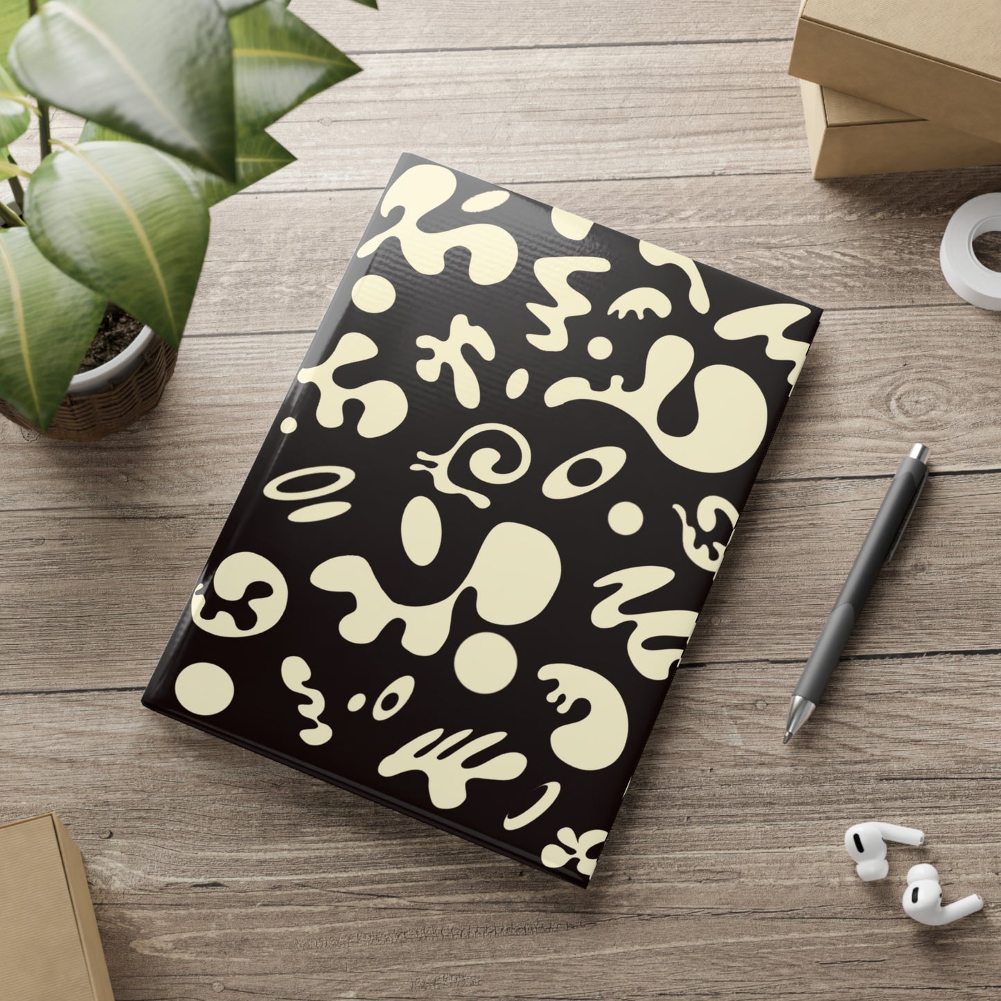 PURE IMAGINATION HARDCOVER NOTEBOOK w PUFFY COVERS - Smoke Black