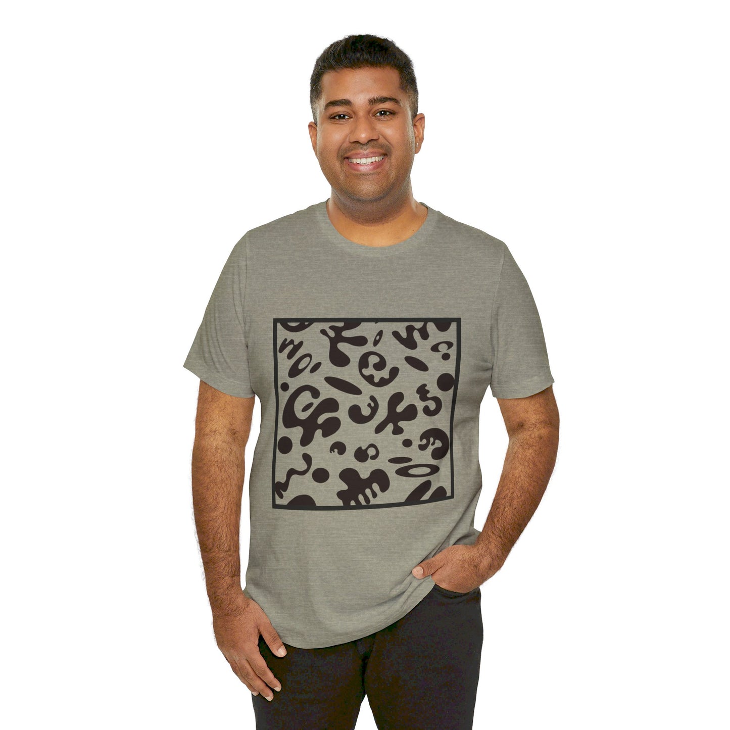 ADORN’D UNISEX JERSEY SHORT SLEEVE TEE - Smoke Black Print