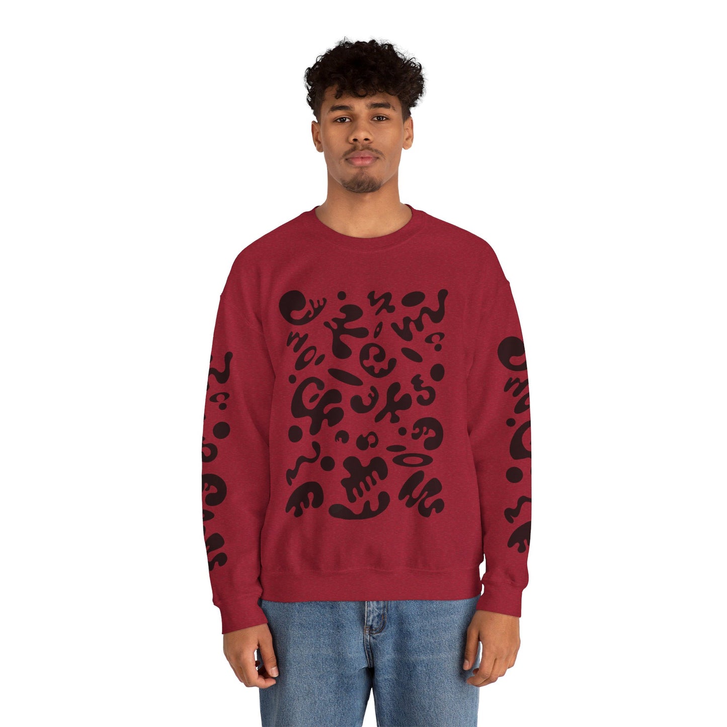 PURE IMAGINATION UNISEX HEAVY BLEND™ CREWNECK SWEATSHIRT - Smoke Black Print