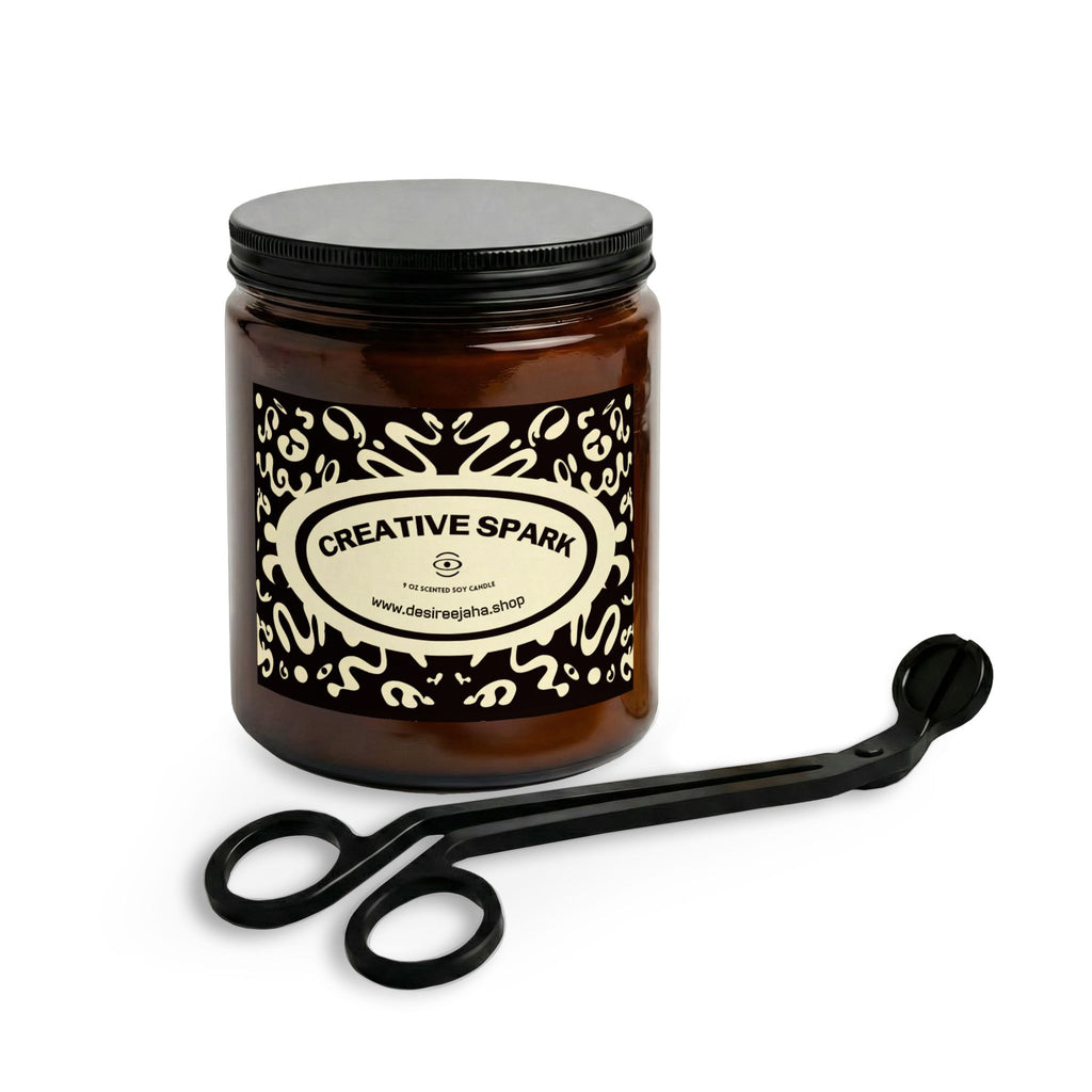 Creative Spark Candle Jar Set with Wick Trimmer — Scented Gift Candle
