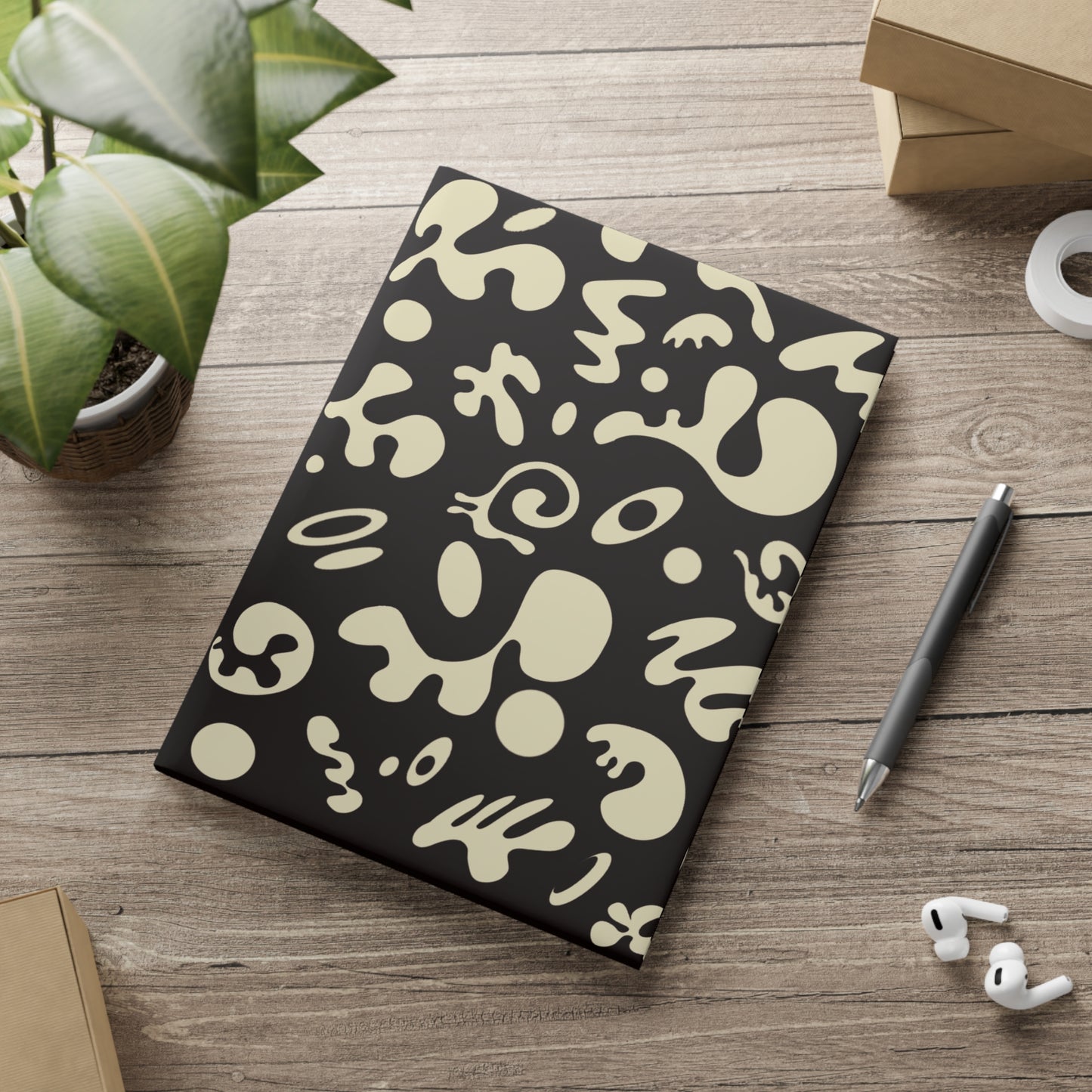 PURE IMAGINATION HARDCOVER NOTEBOOK w PUFFY COVERS - Smoke Black