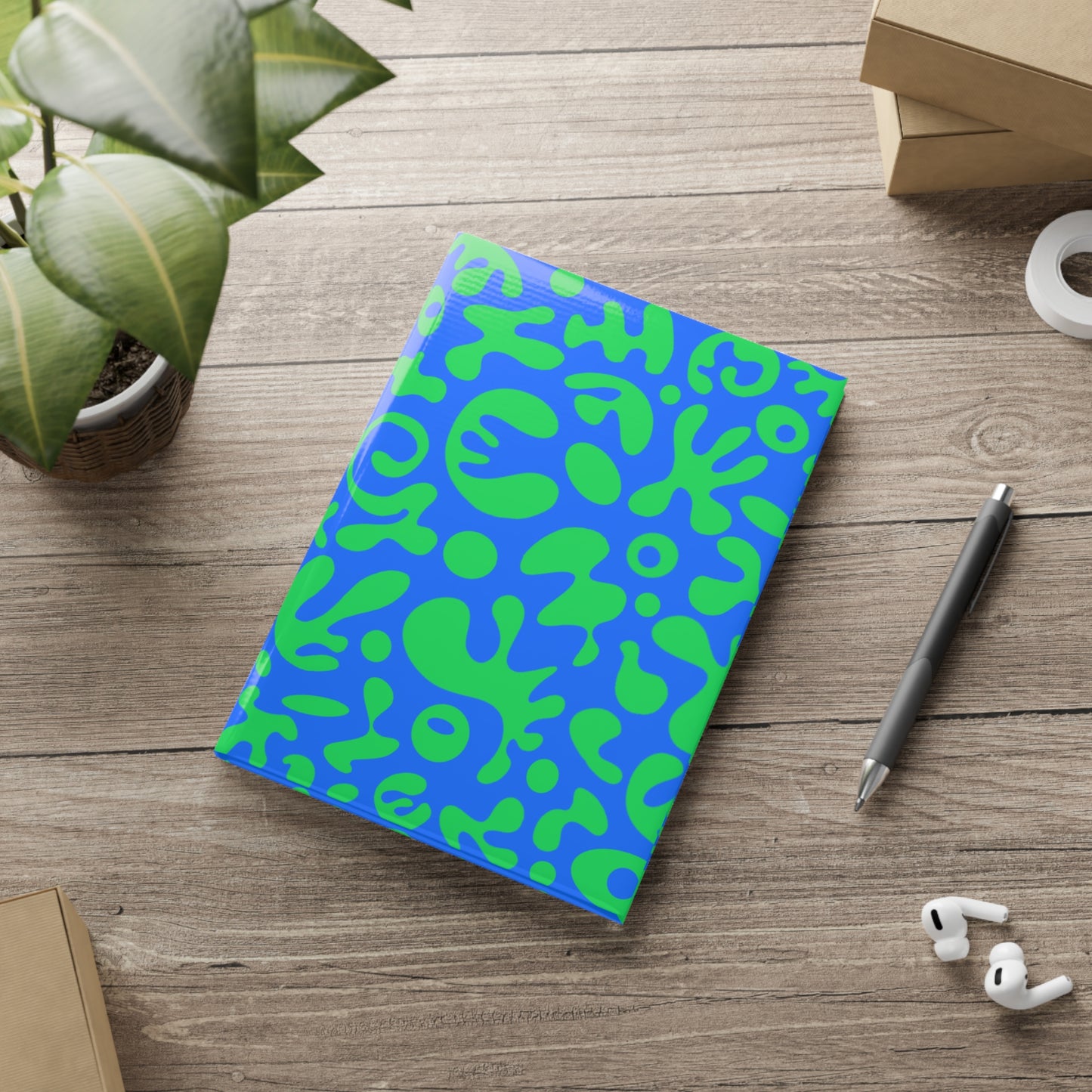 PURE IMAGINATION HARDCOVER NOTEBOOK w PUFFY COVERS - Blue & Green